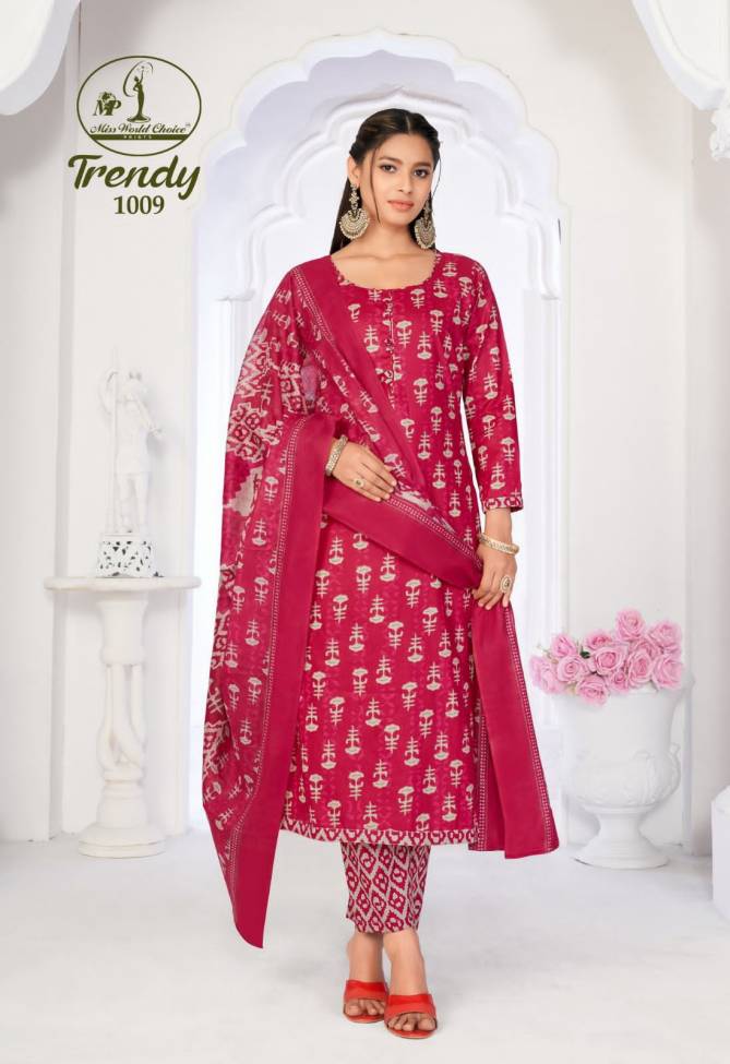 Trendy Vol 1 By Miss World Choice Printed Cotton Dress Material Wholesale Market In Surat
